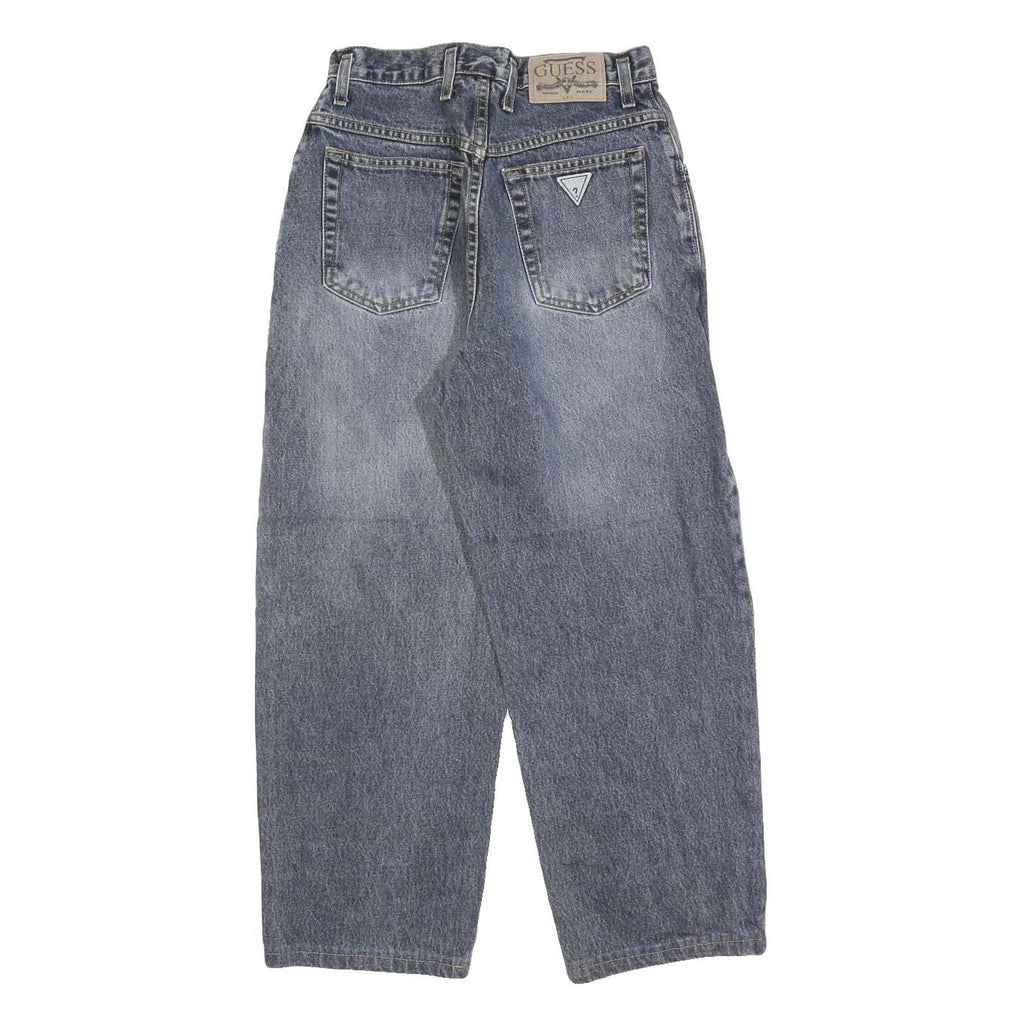 GUESS Womens Blue Regular Fit Straight Denim Jeans W27 L26 Classic Cotton Button
