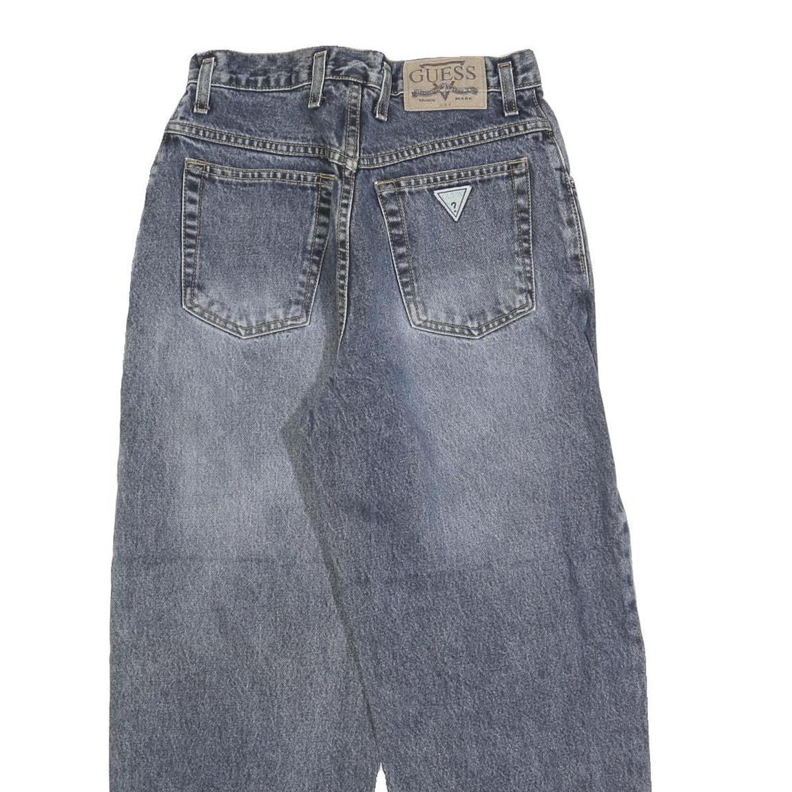 GUESS Womens Blue Regular Fit Straight Denim Jeans W27 L26 Classic Cotton Button