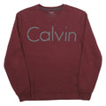 CALVIN KLEIN Mens Maroon Crew Neck M Cotton Blend Sweatshirt Pullover