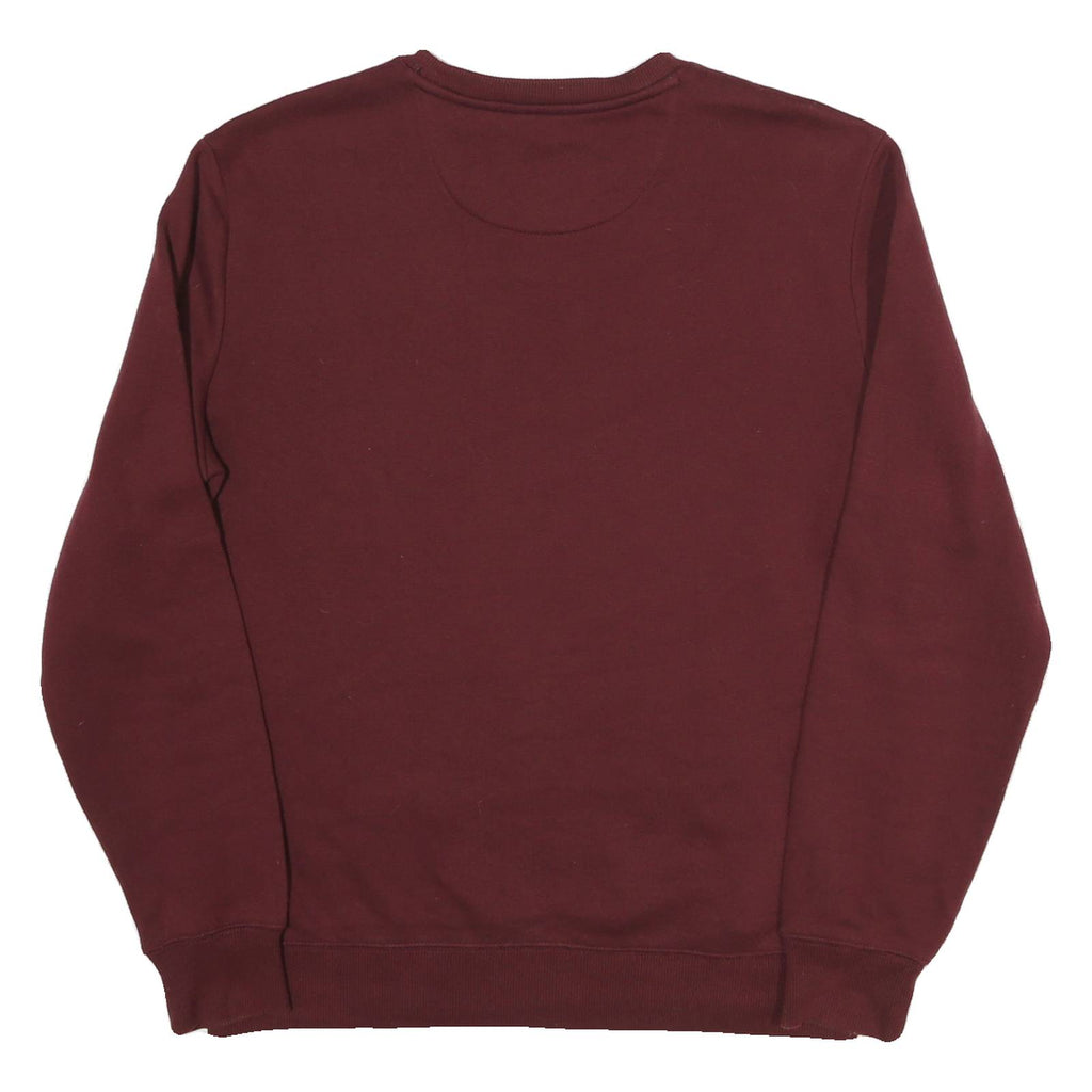 CALVIN KLEIN Mens Maroon Crew Neck M Cotton Blend Sweatshirt Pullover