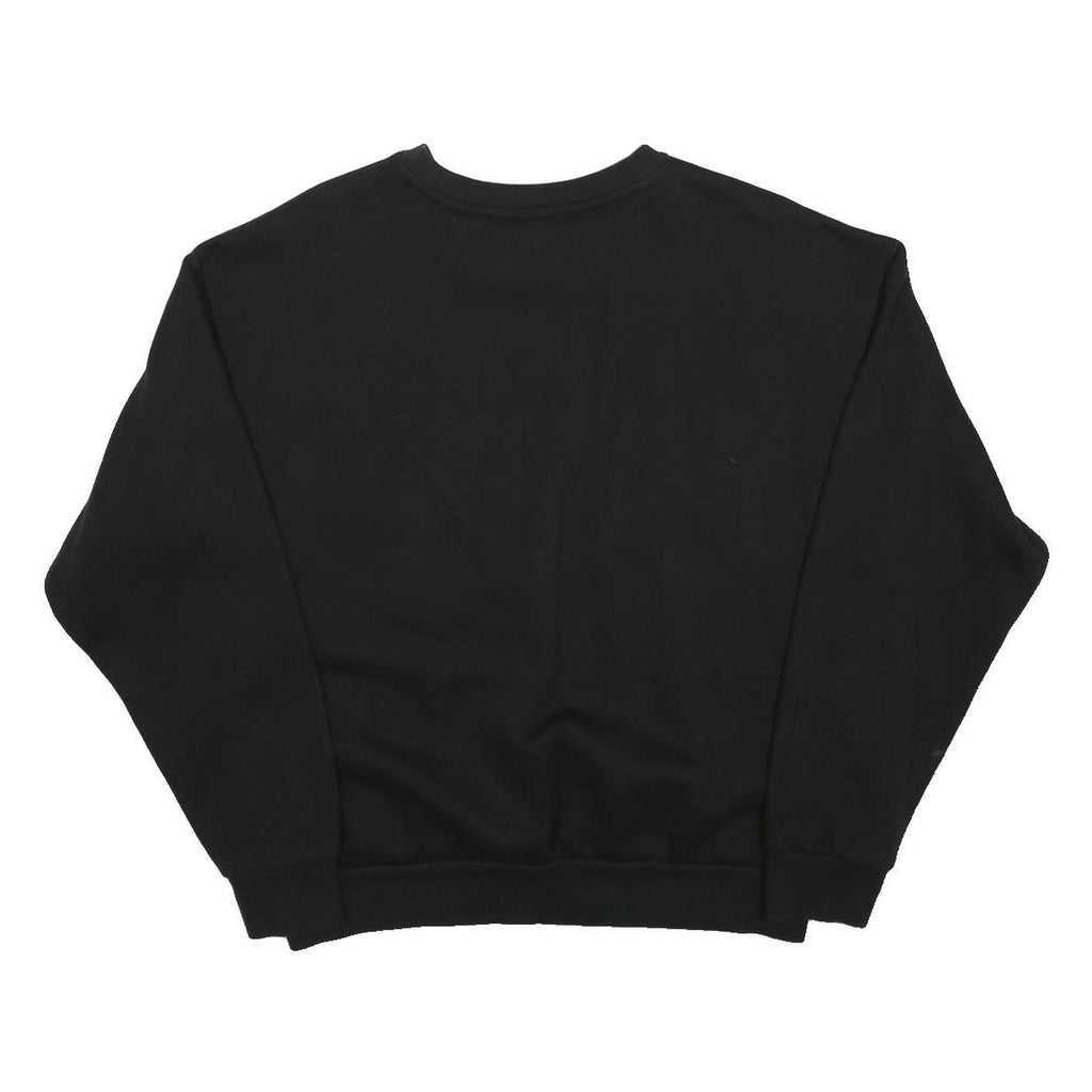 PUMA Womens Black Cotton Blend Crew Neck Sweatshirt M Logo Print Casual