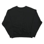 PUMA Womens Black Cotton Blend Crew Neck Sweatshirt M Logo Print Casual