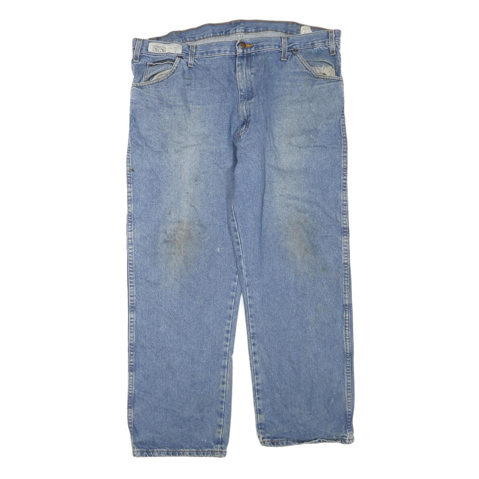 DICKIES Mens Regular Fit Blue Denim Jeans W42 L28 Classic Cotton Blend Zip