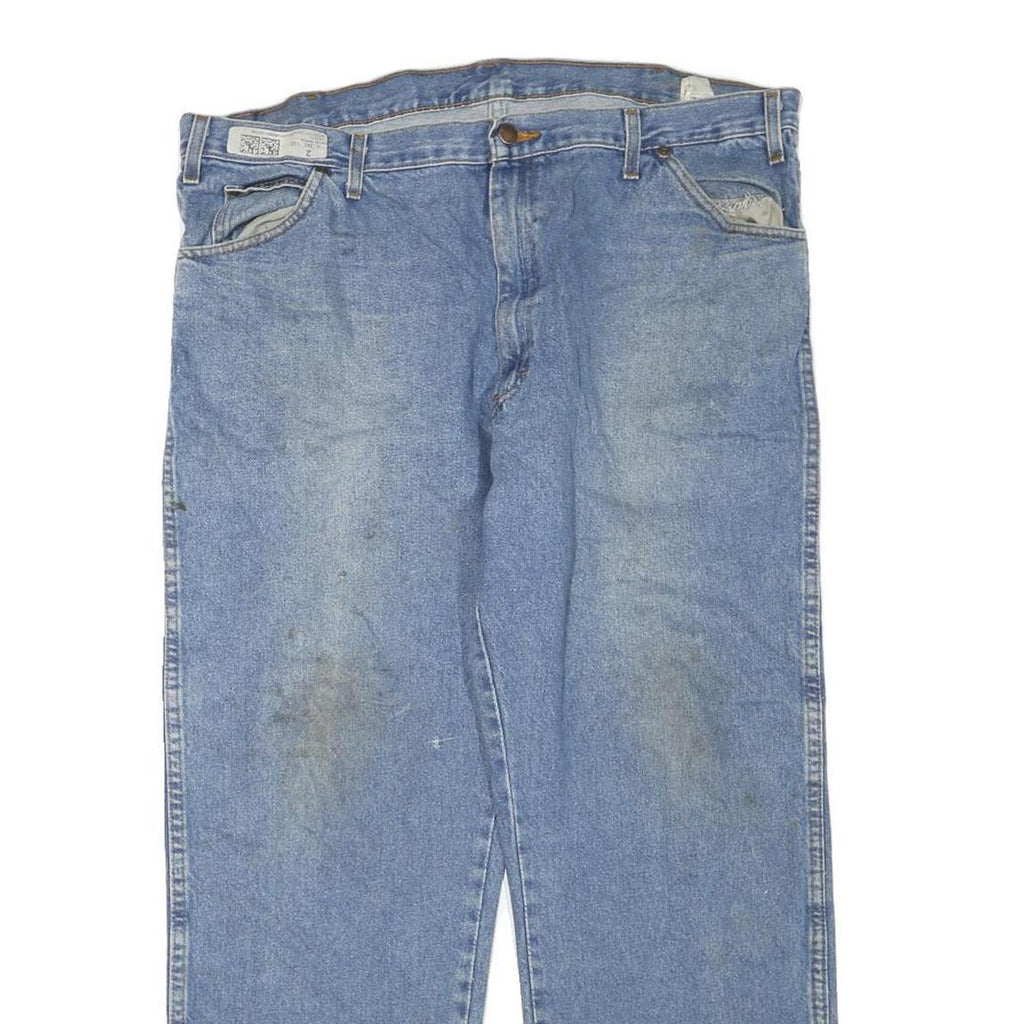DICKIES Mens Regular Fit Blue Denim Jeans W42 L28 Classic Cotton Blend Zip