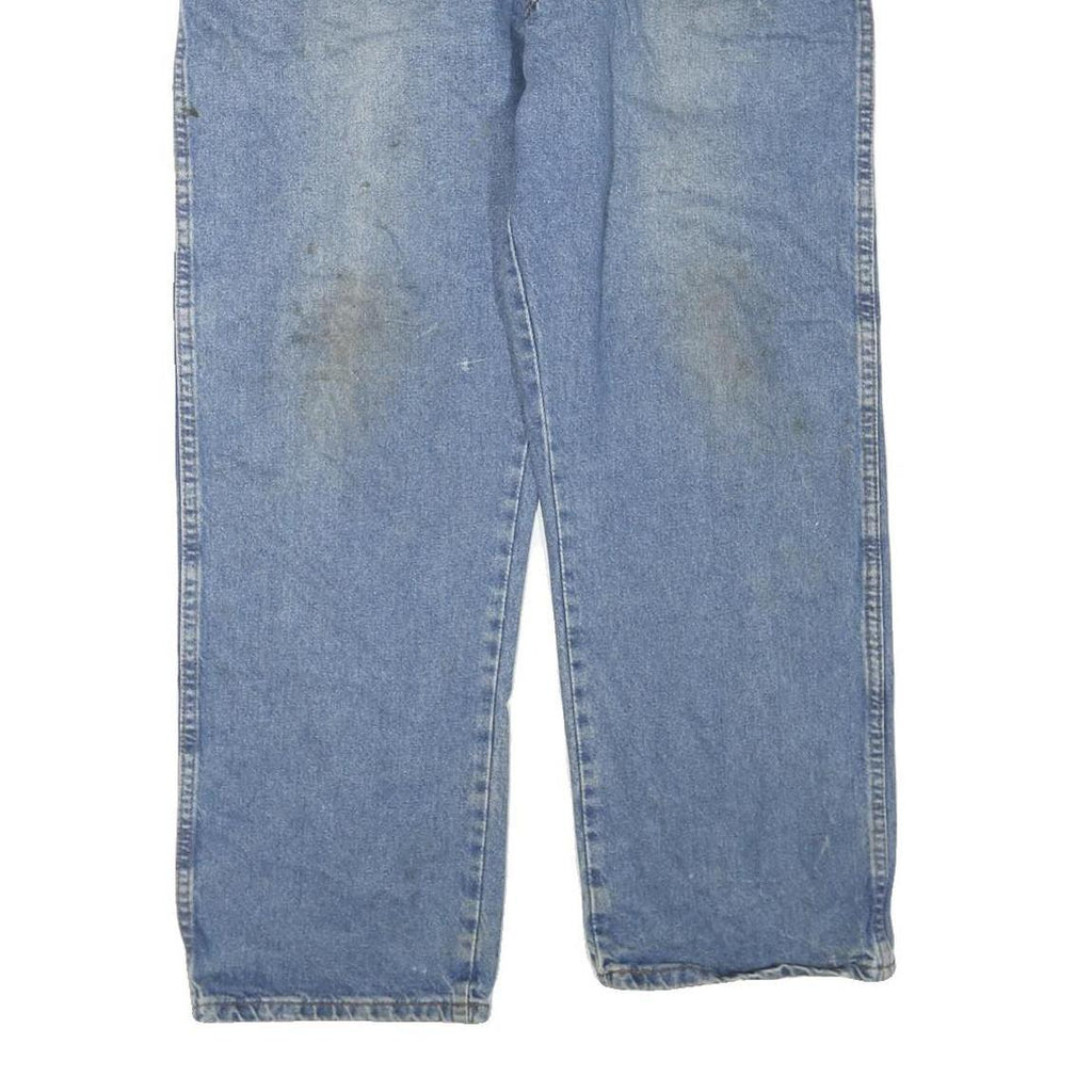 DICKIES Mens Regular Fit Blue Denim Jeans W42 L28 Classic Cotton Blend Zip