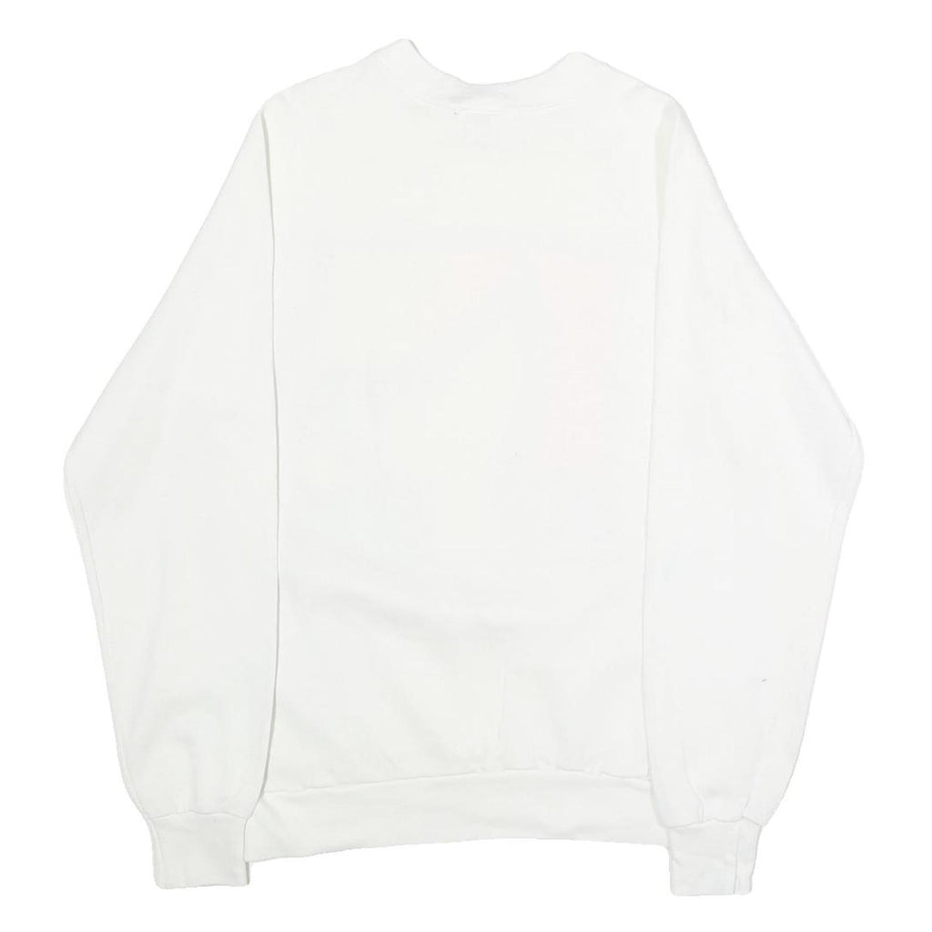 TEEJAYS Mens White Pullover M Cotton Blend Crew Neck Sweatshirt Colourblock Maui