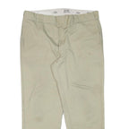 DICKIES Mens Regular Fit Beige Cotton Blend Trousers W38 L29 Workwear Zip