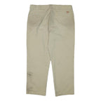 DICKIES Mens Regular Fit Beige Cotton Blend Trousers W38 L29 Workwear Zip
