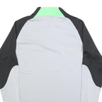 NIKE Mens Grey Black & Neon Green Football Shirt M Long Sleeve Half Zip