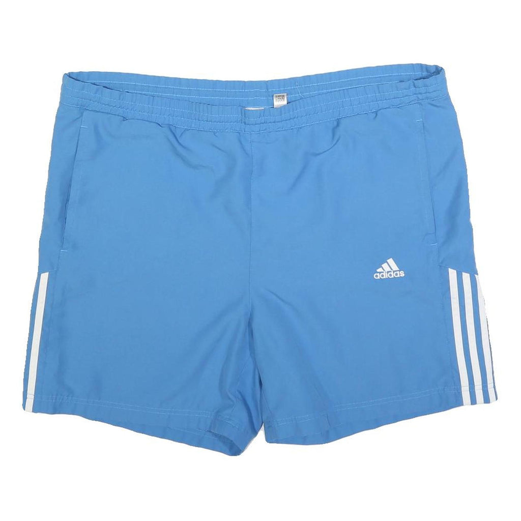 ADIDAS Mens Shorts Blue XL W44 Polyester Sports Casual Elastic Waistband