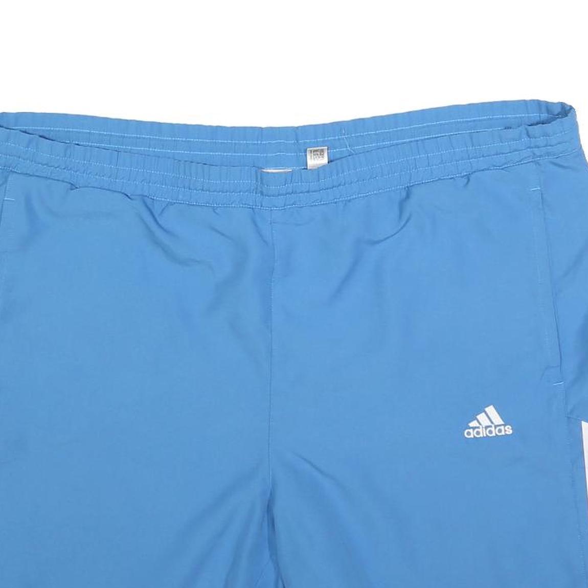 ADIDAS Mens Shorts Blue XL W44 Polyester Sports Casual Elastic Waistband