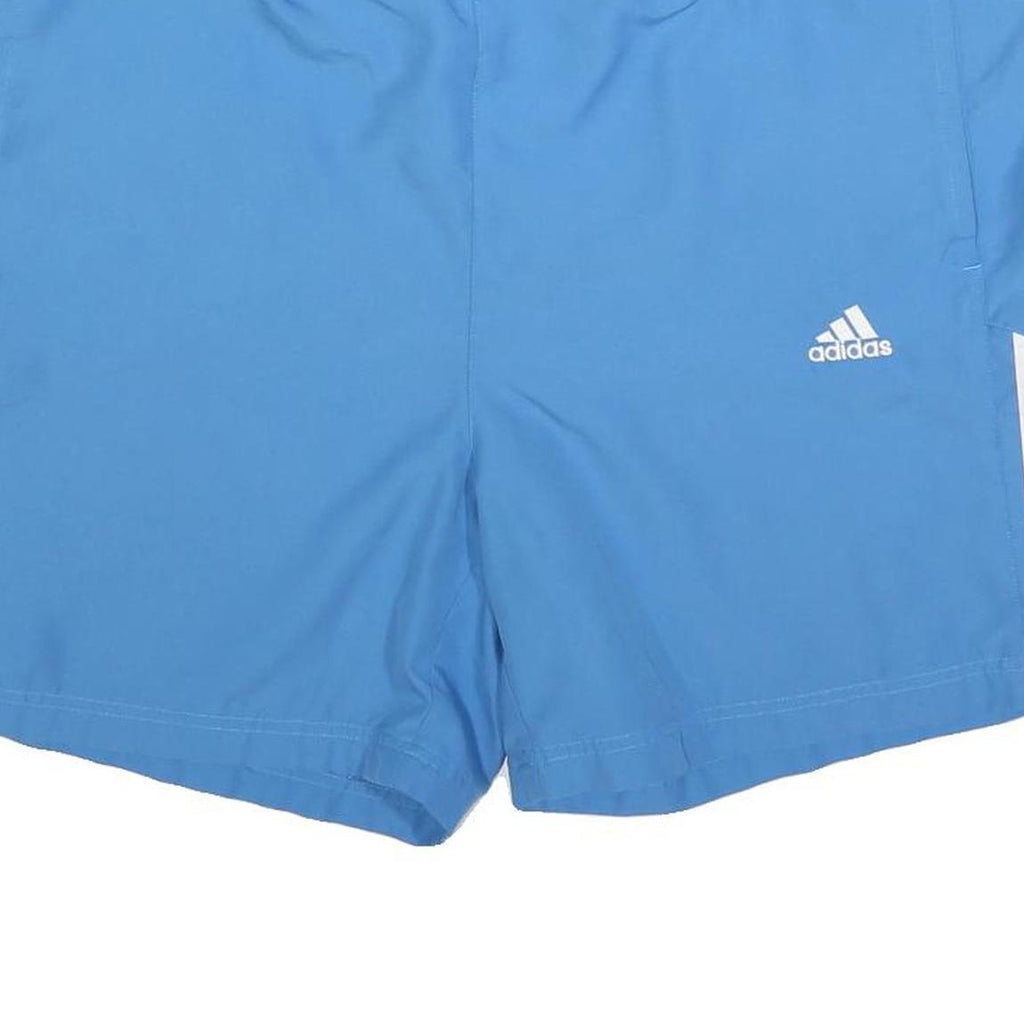 ADIDAS Mens Shorts Blue XL W44 Polyester Sports Casual Elastic Waistband