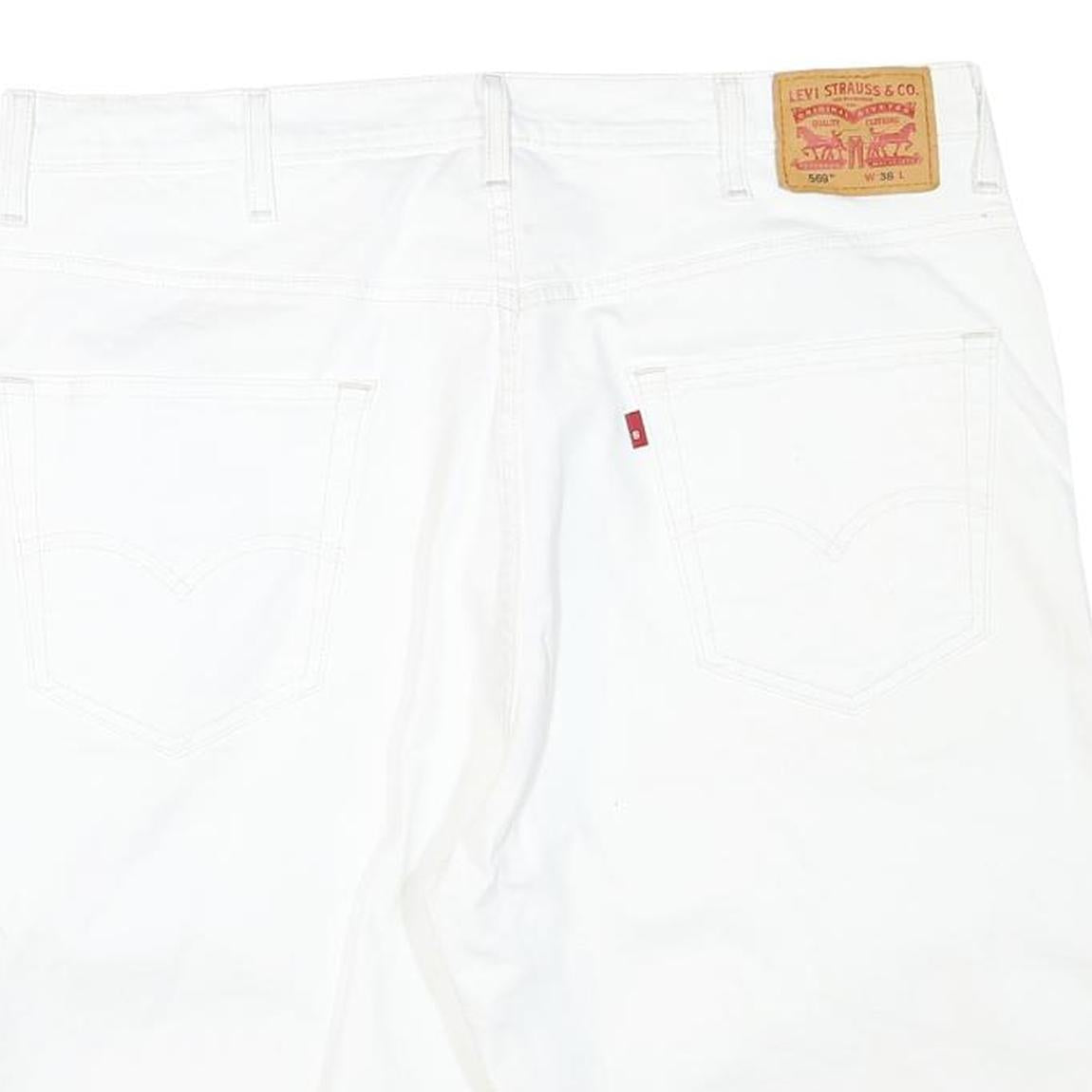 LEVI'S Mens Shorts White Cotton Blend Casual 2XL W38 Stylish Comfortable