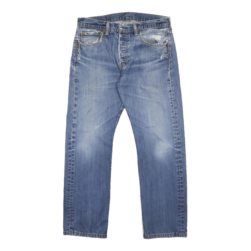 LEVI'S 501 Mens Jeans Blue Regular Straight Denim Medium W32 L27 Classic Fit