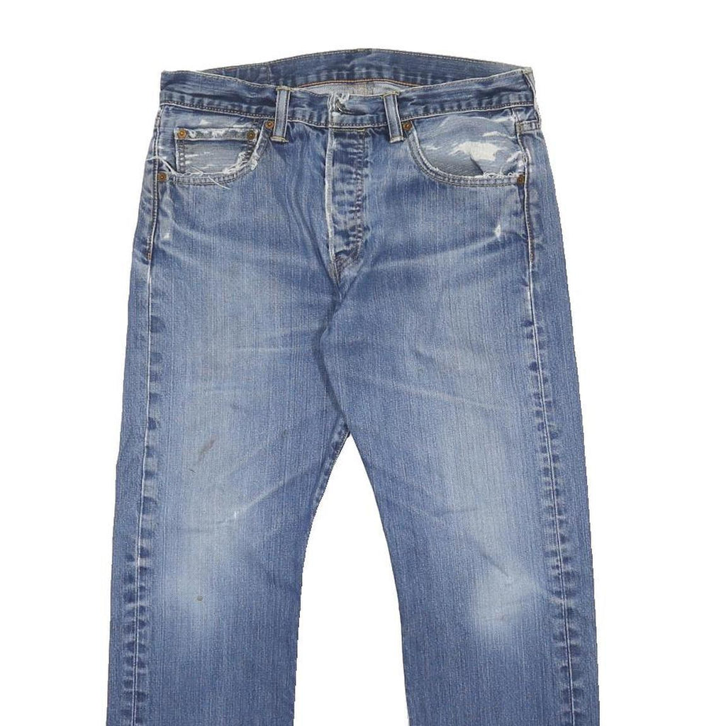 LEVI'S 501 Mens Jeans Blue Regular Straight Denim Medium W32 L27 Classic Fit