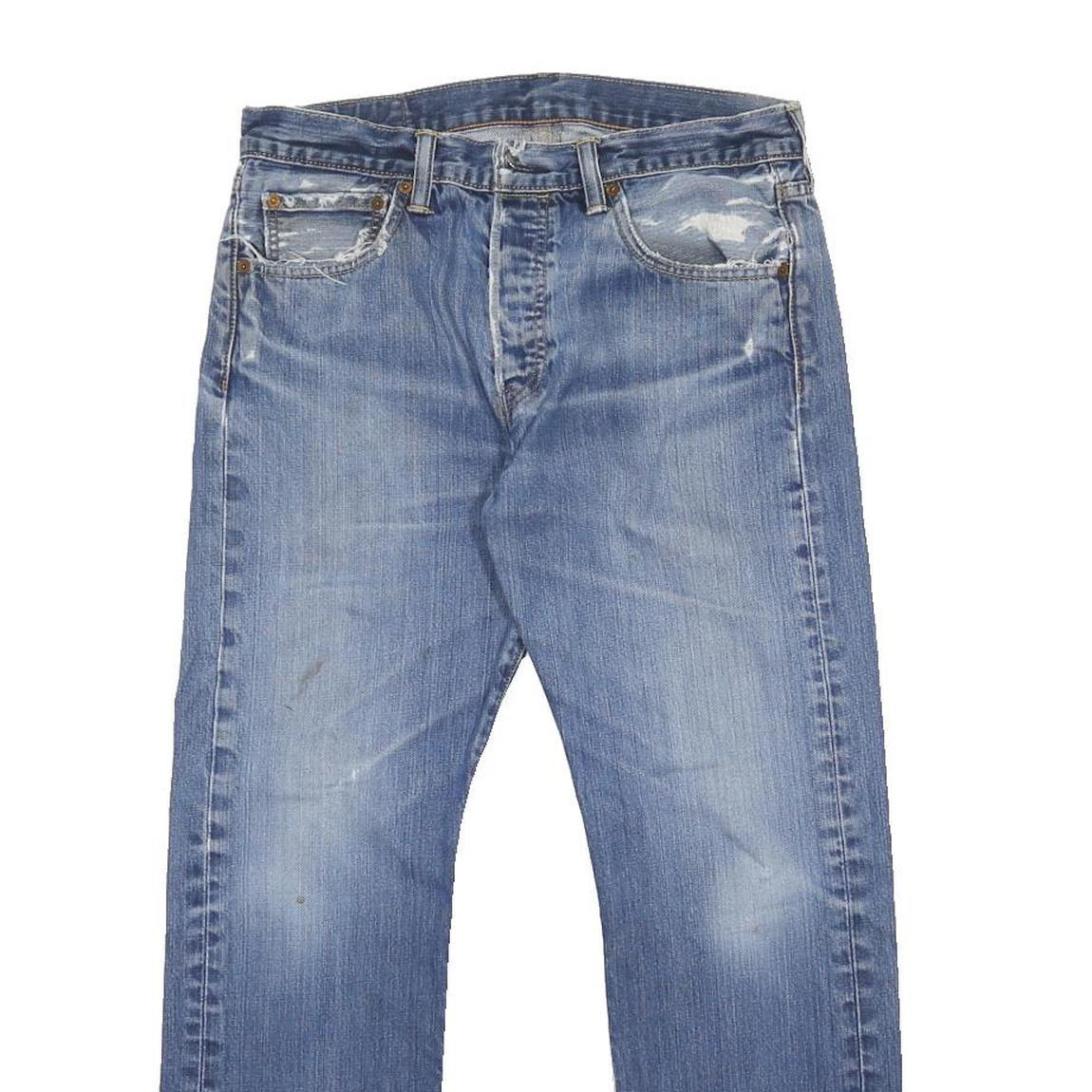 LEVI'S 501 Mens Jeans Blue Regular Straight Denim Medium W32 L27 Classic Fit