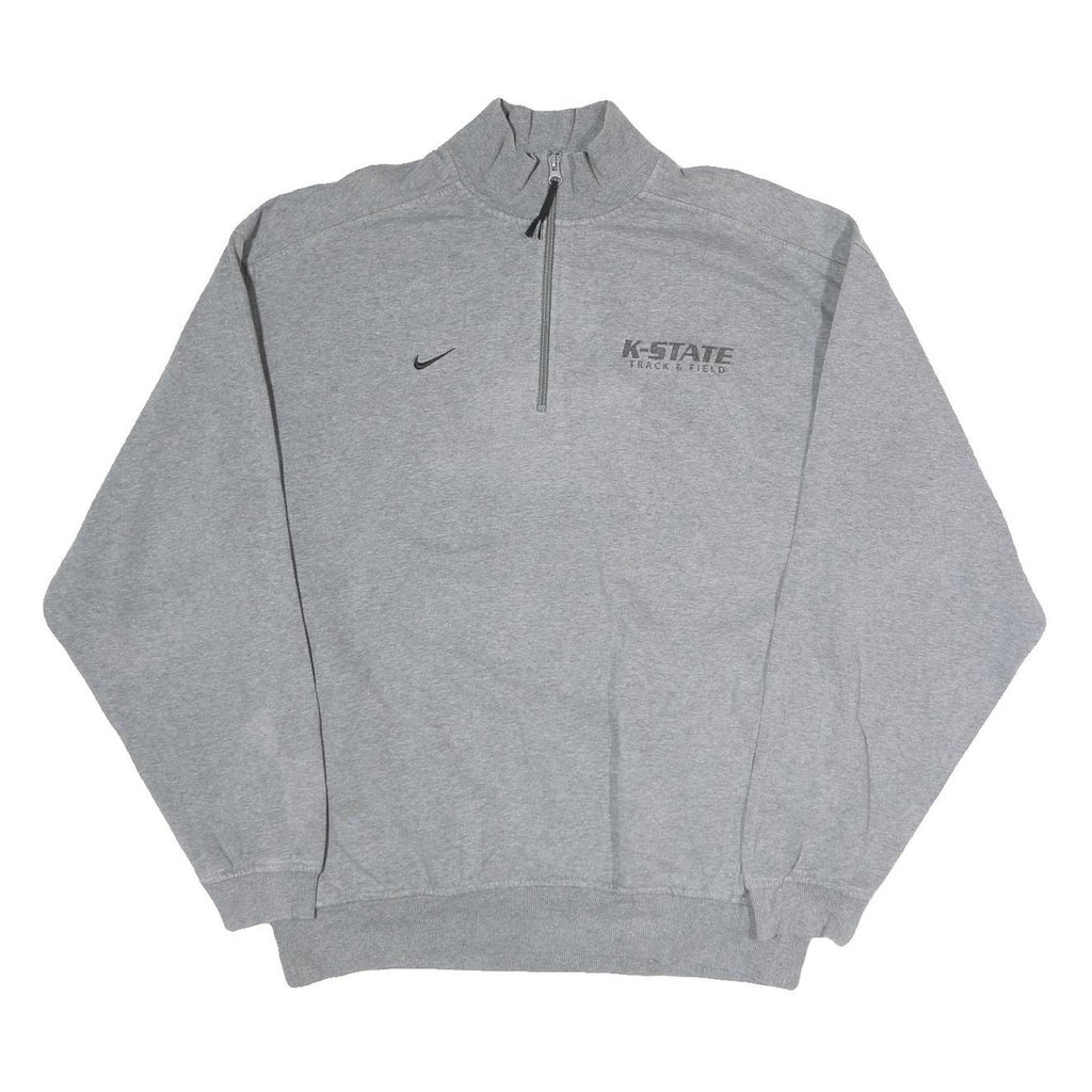 NIKE Mens Grey K-State Track & Field 1/4 Zip M Sweatshirt Sportswear