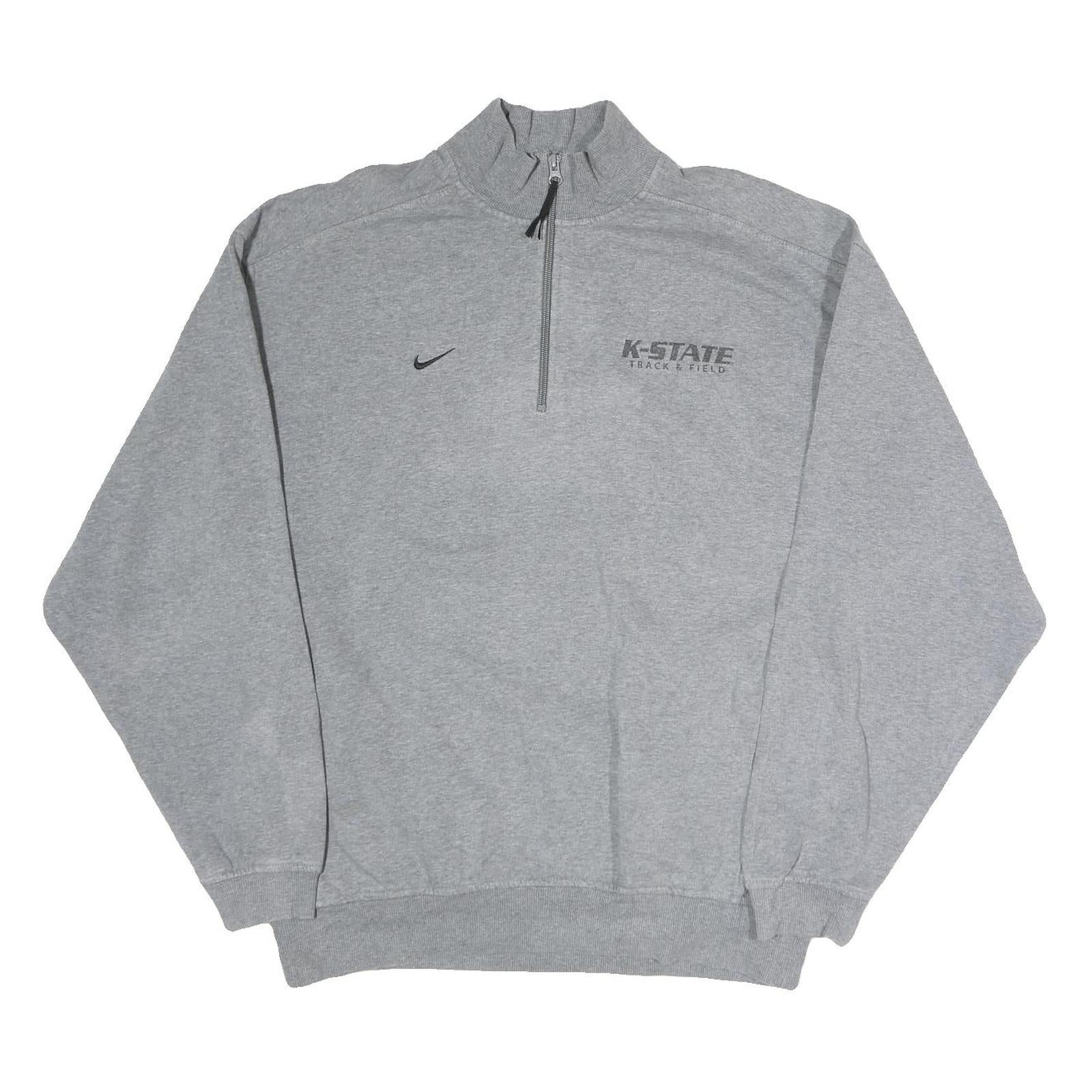 NIKE Mens Grey K-State Track & Field 1/4 Zip M Sweatshirt Sportswear