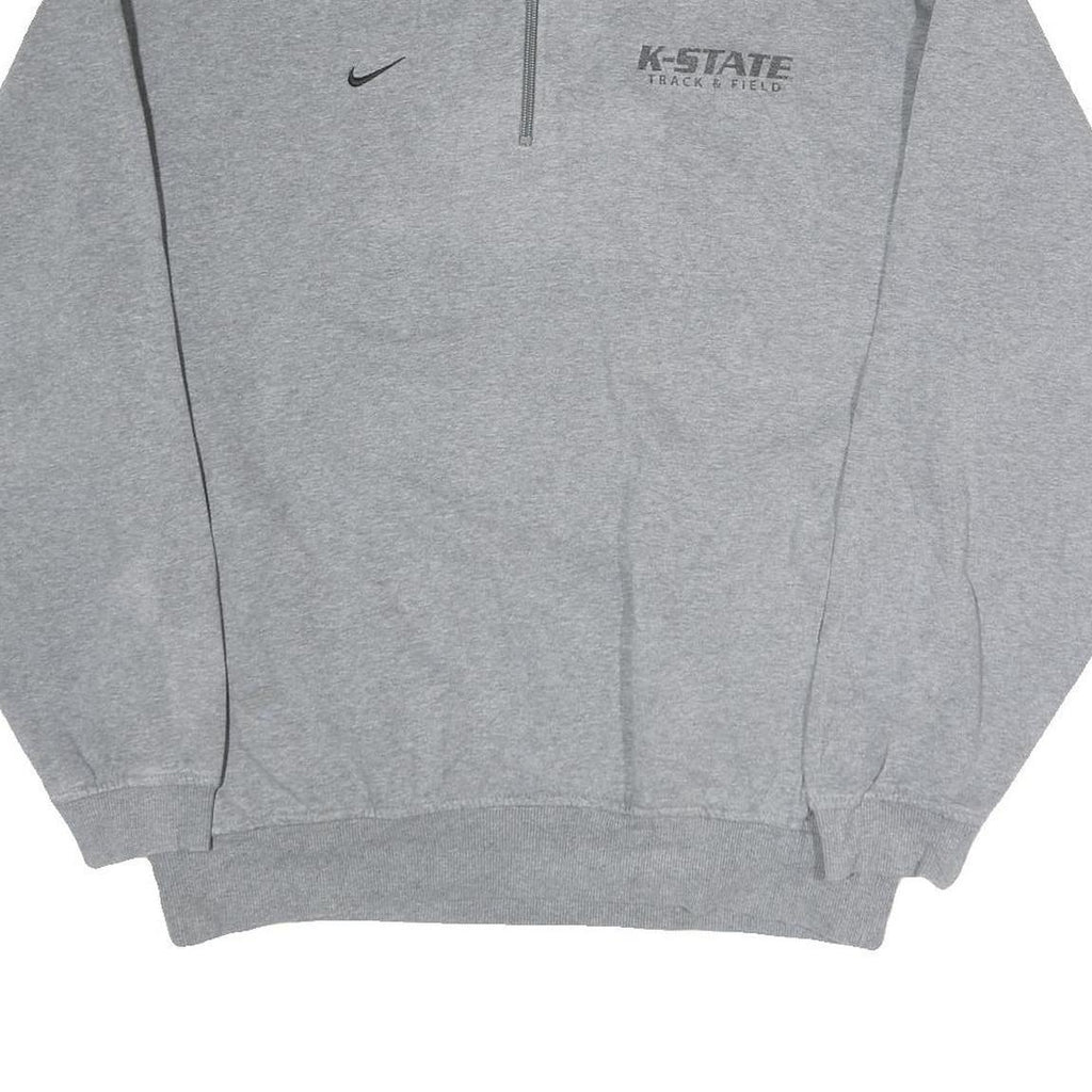 NIKE Mens Grey K-State Track & Field 1/4 Zip M Sweatshirt Sportswear