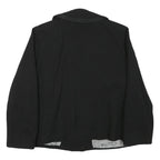 Womens Black Tailored Jacket L Polyester Blend Button Plain Classic Formal