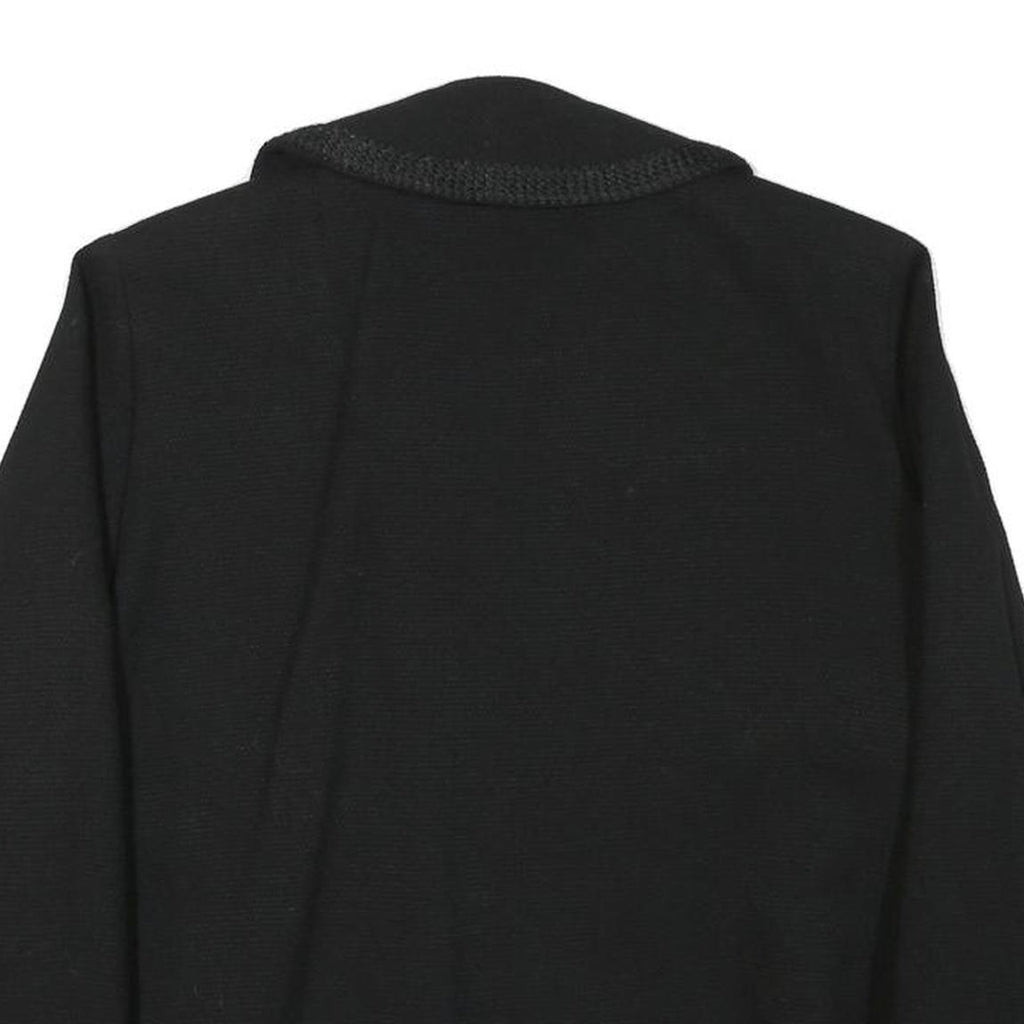 Womens Black Tailored Jacket L Polyester Blend Button Plain Classic Formal