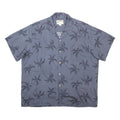 PARADISE FOUND Mens Blue Rayon Palm Tree Print Shirt 2XL Relaxed Fit Summer