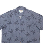 PARADISE FOUND Mens Blue Rayon Palm Tree Print Shirt 2XL Relaxed Fit Summer