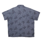 PARADISE FOUND Mens Blue Rayon Palm Tree Print Shirt 2XL Relaxed Fit Summer