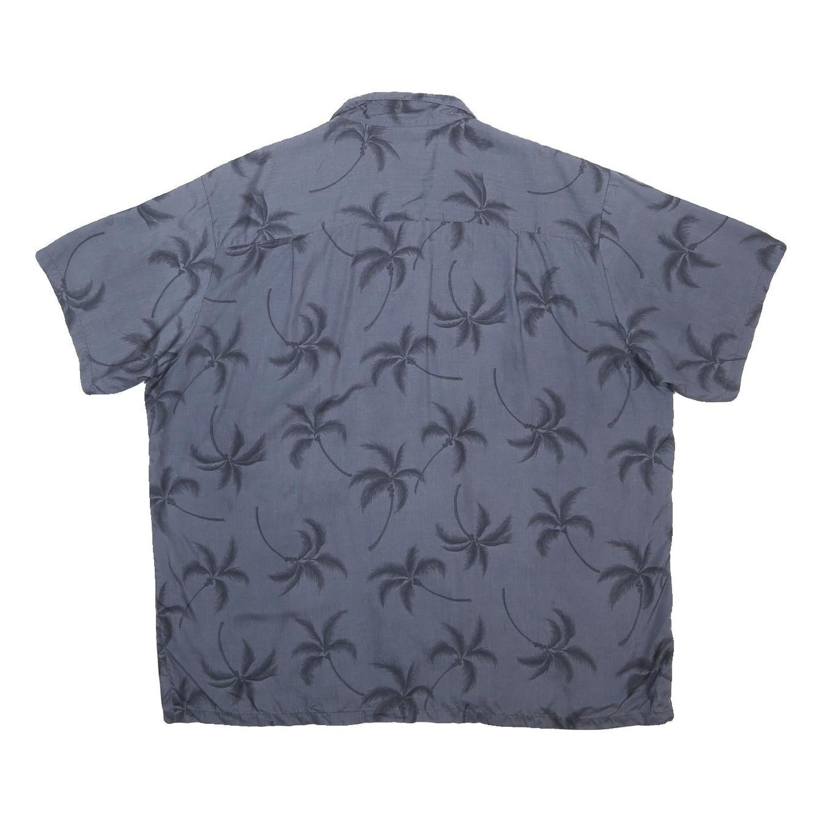 PARADISE FOUND Mens Blue Rayon Palm Tree Print Shirt 2XL Relaxed Fit Summer