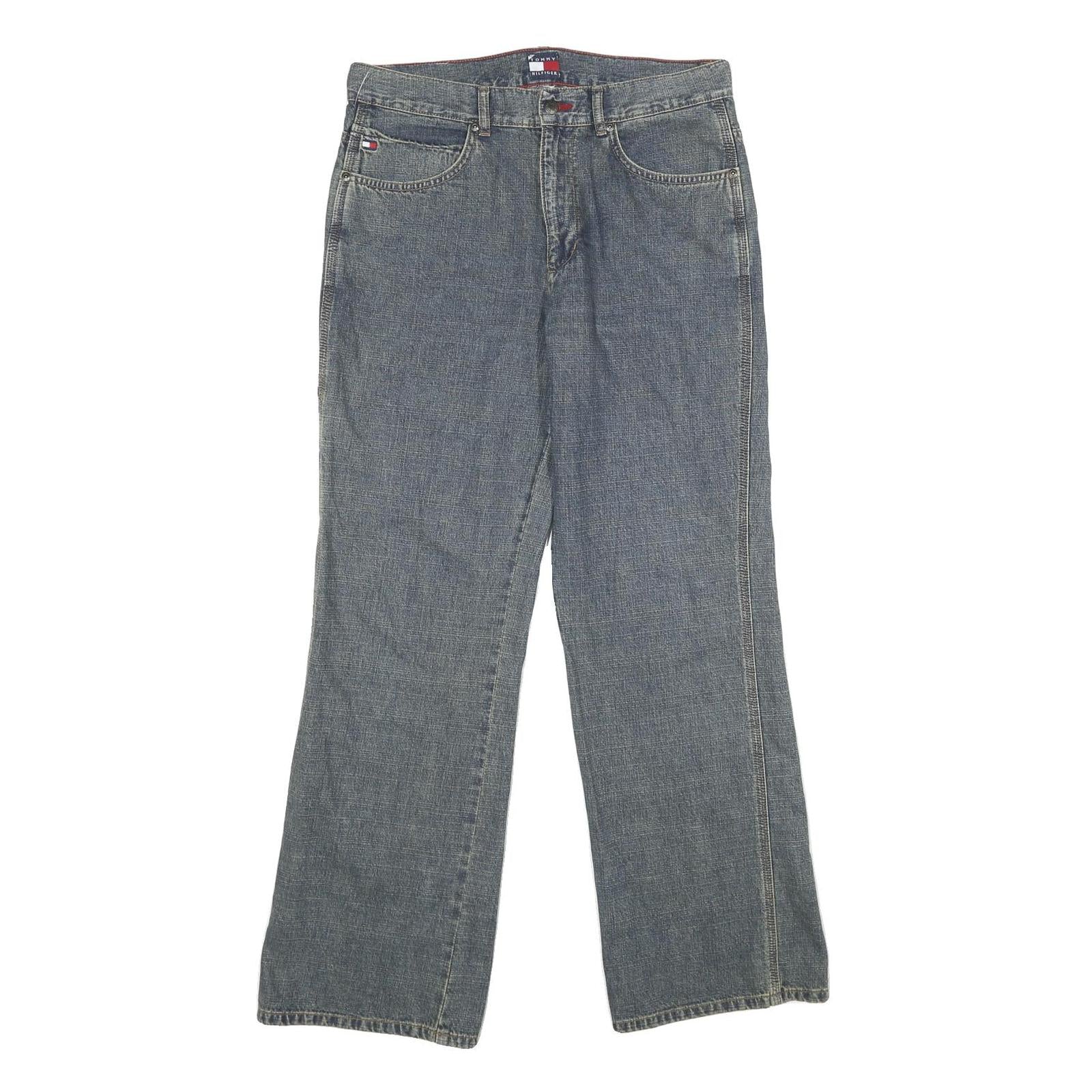 TOMMY HILFIGER Mens Regular Fit Blue Denim Jeans W30 L32 Classic Cotton Zip