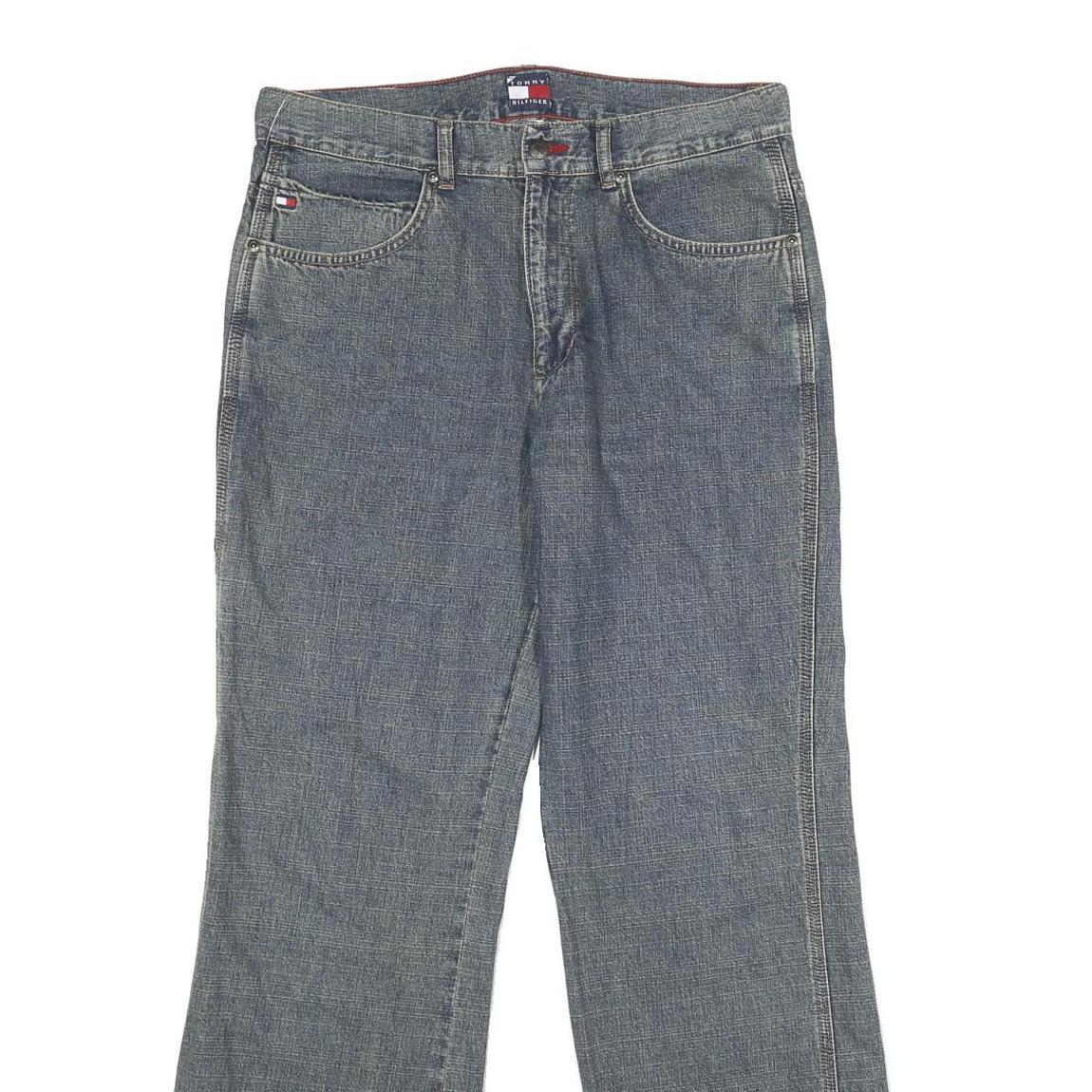 TOMMY HILFIGER Mens Regular Fit Blue Denim Jeans W30 L32 Classic Cotton Zip