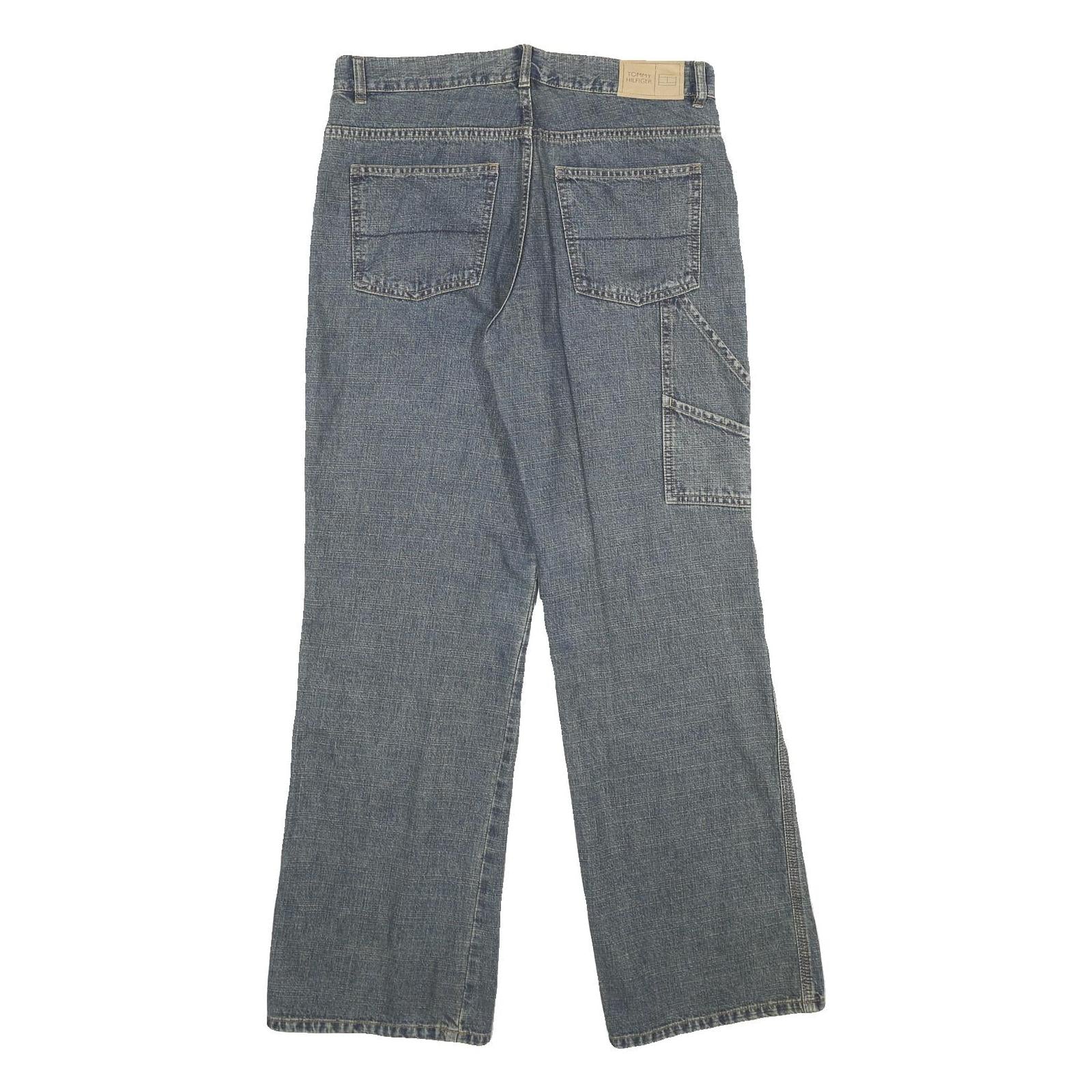 TOMMY HILFIGER Mens Regular Fit Blue Denim Jeans W30 L32 Classic Cotton Zip