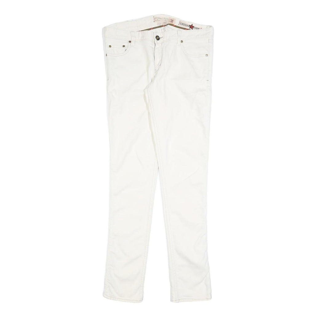 CONVERSE Womens White Slim Slim Fit Denim Jeans Zip W30 L33 Classic Style