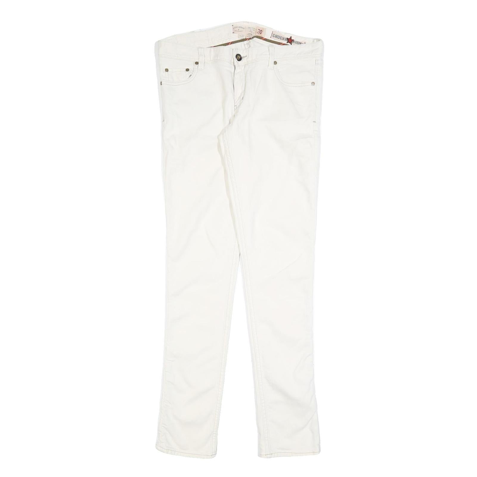 CONVERSE Womens White Slim Slim Fit Denim Jeans Zip W30 L33 Classic Style