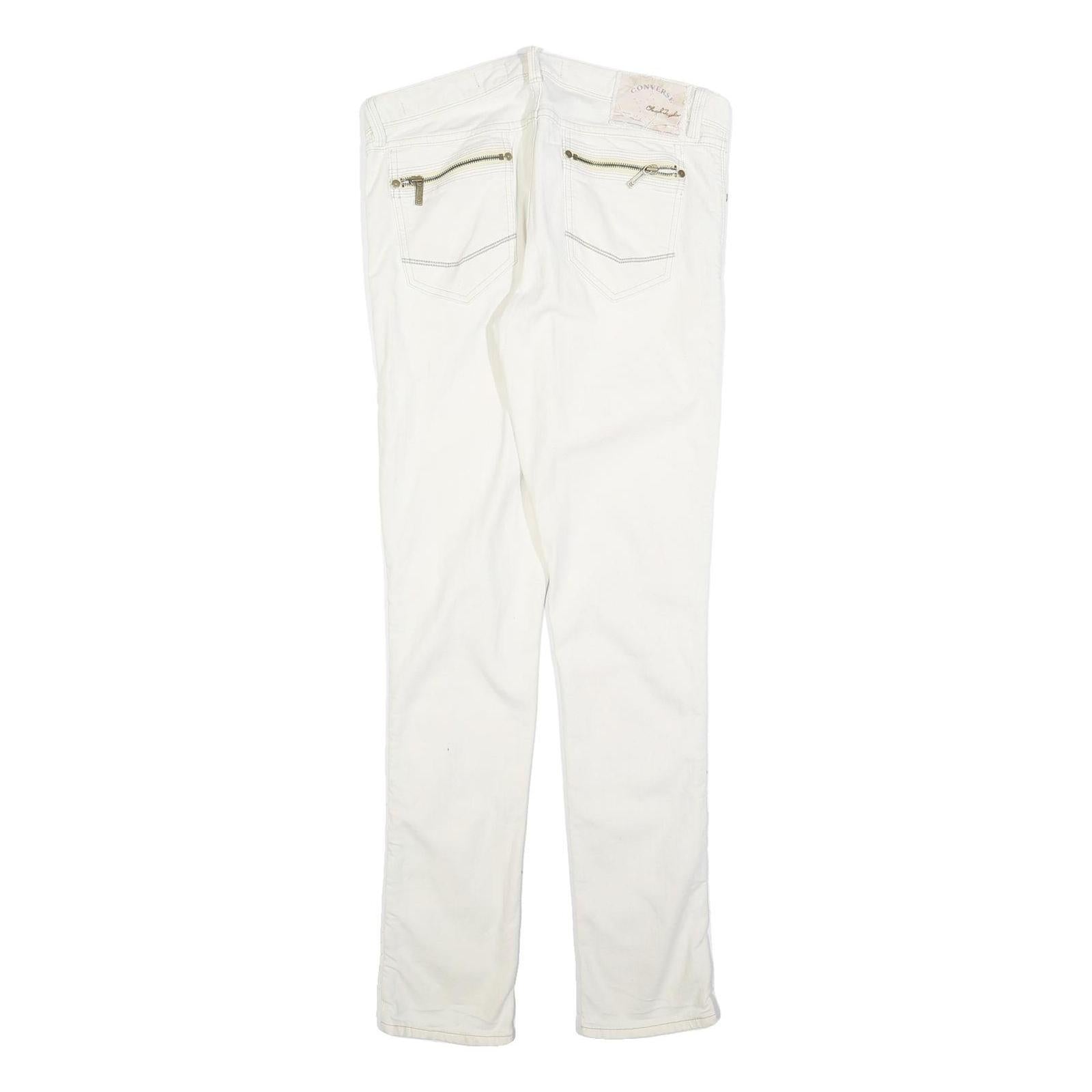 CONVERSE Womens White Slim Slim Fit Denim Jeans Zip W30 L33 Classic Style