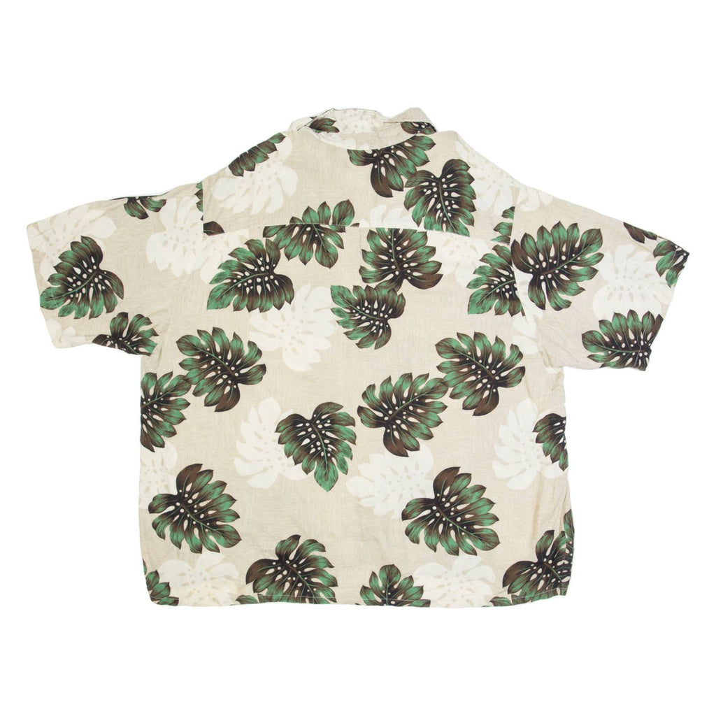 PURITAN Mens Hawaiian Shirt Beige Floral 2XL