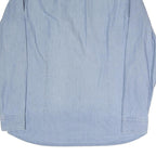 BOSS Mens Blue Plain Shirt M Cotton Blend Classic Button Collar Casual Formal