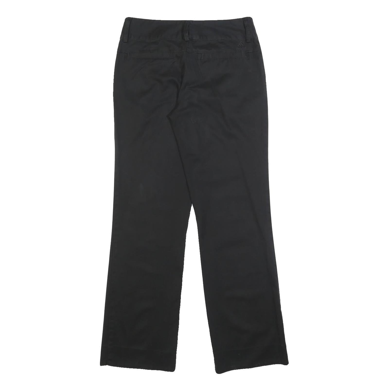 ADIDAS Womens Cotton Blend Black Relaxed Straight Trousers W30 L31 Stylish