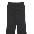 ADIDAS Womens Cotton Blend Black Relaxed Straight Trousers W30 L31 Stylish