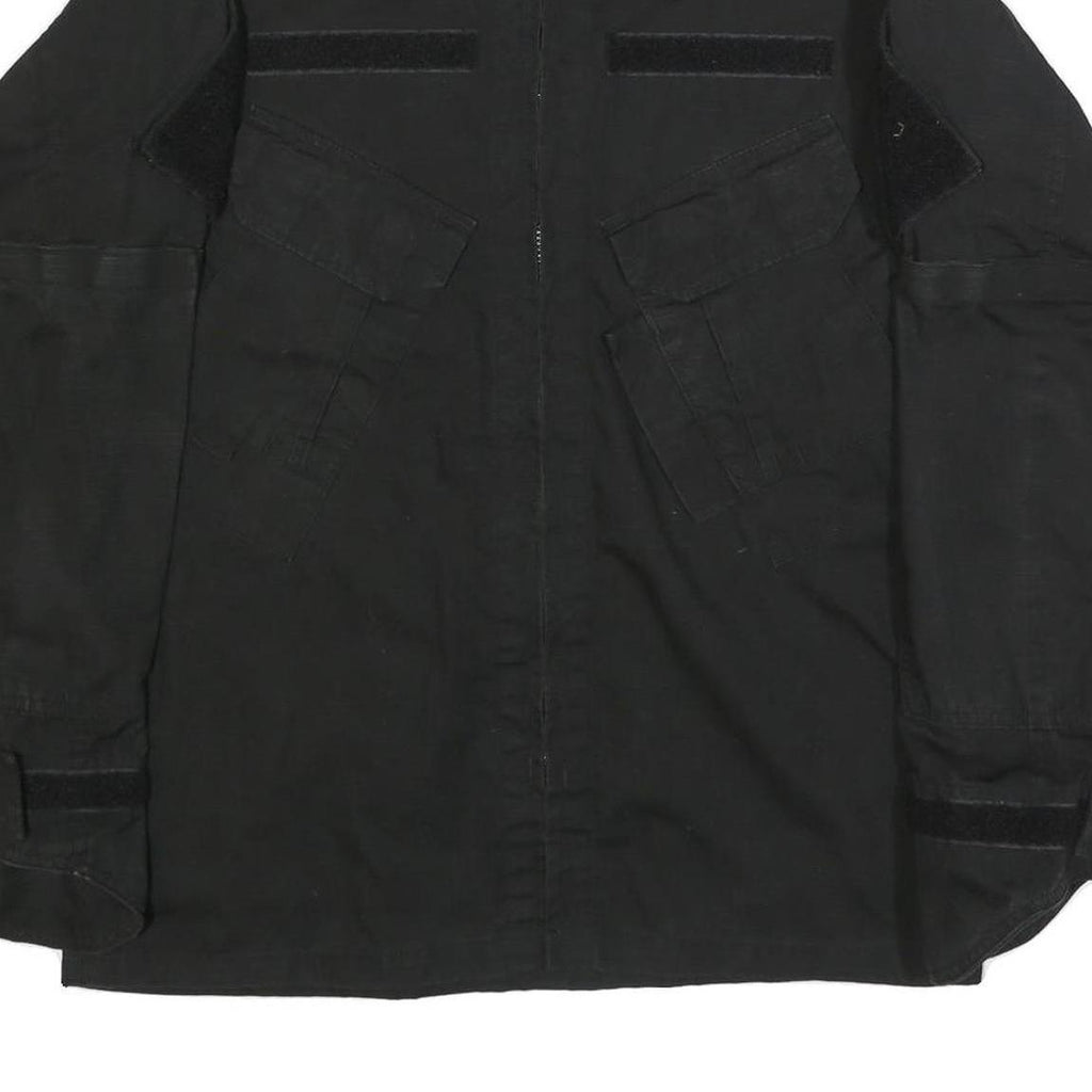 INVADER GEAR Mens Black Cotton Blend Tactical Jacket M Zip Plain Military Style