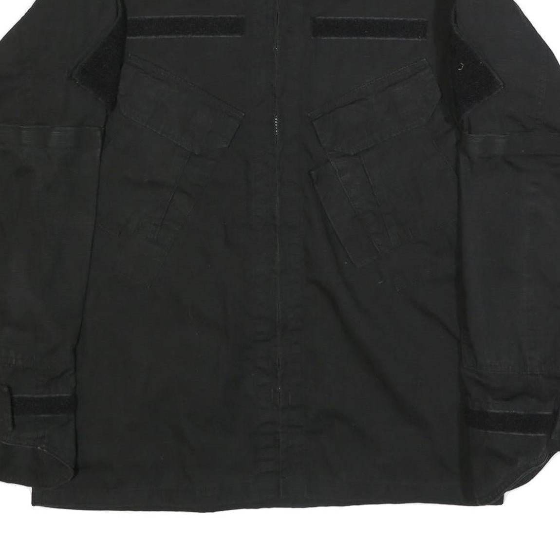 INVADER GEAR Mens Black Cotton Blend Tactical Jacket M Zip Plain Military Style