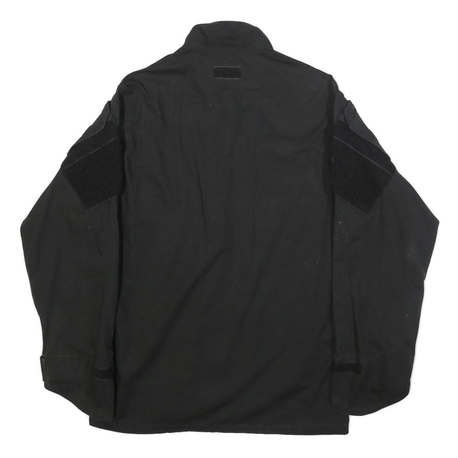 INVADER GEAR Mens Black Cotton Blend Tactical Jacket M Zip Plain Military Style