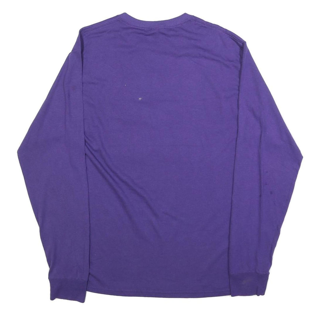 JERZEES Mens Purple & Light Grey Paoli Tennis Graphic Long Sleeve Crew Neck