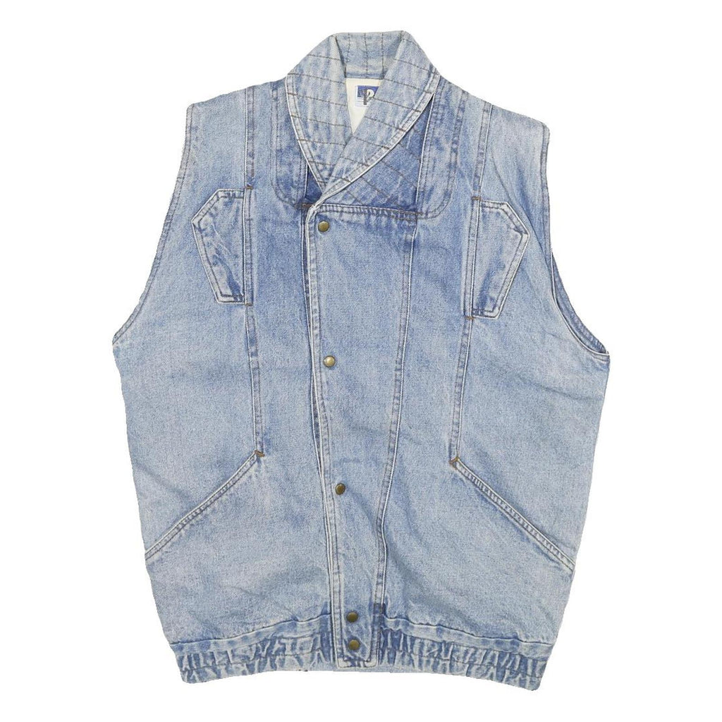 JOVANNI Mens Blue Denim Button Jacket S Cotton Casual Vintage Style