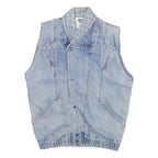 JOVANNI Mens Blue Denim Button Jacket S Cotton Casual Vintage Style