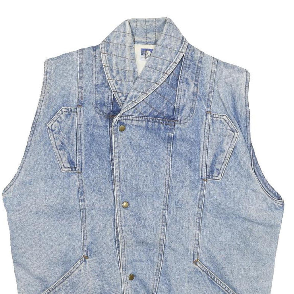 JOVANNI Mens Blue Denim Button Jacket S Cotton Casual Vintage Style