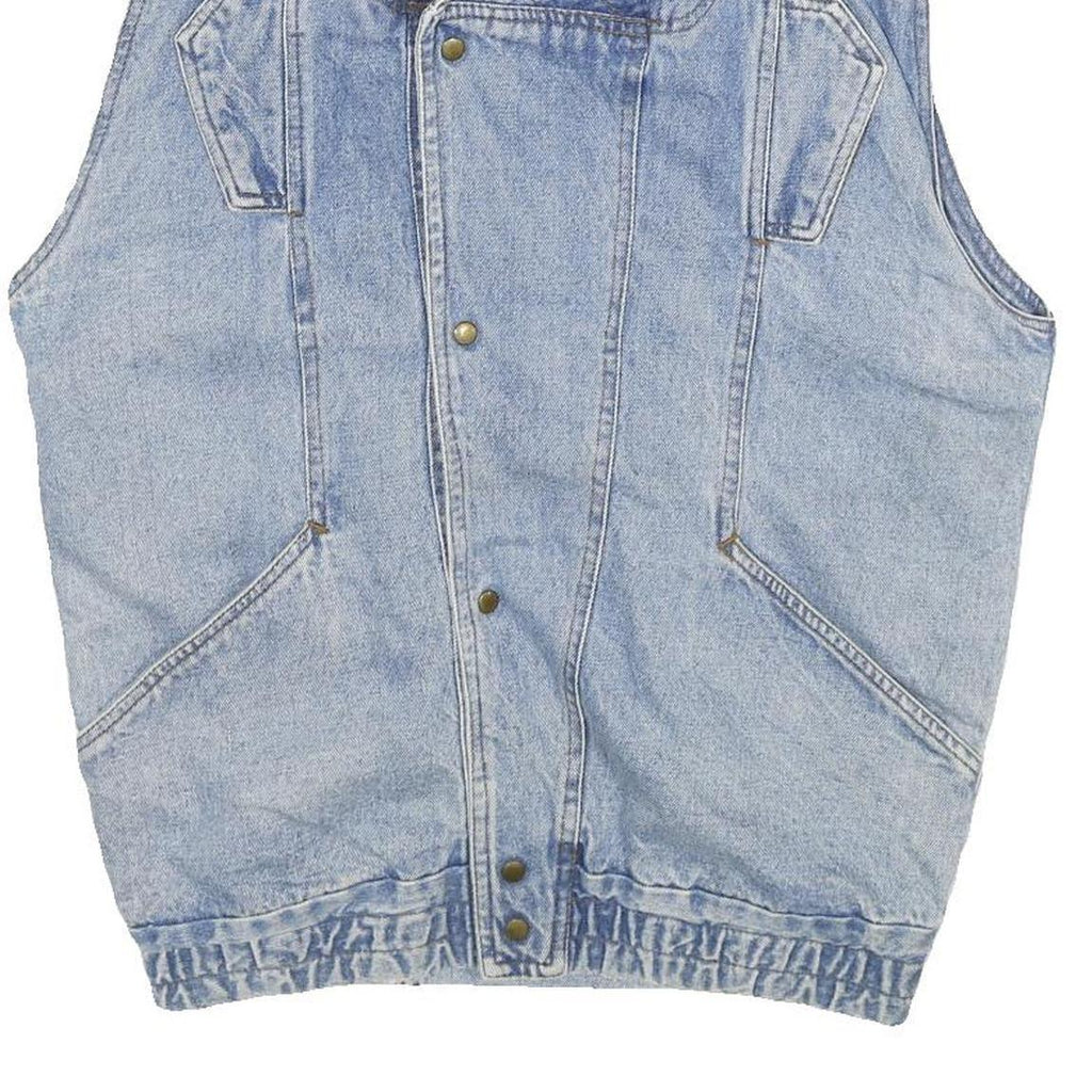 JOVANNI Mens Blue Denim Button Jacket S Cotton Casual Vintage Style