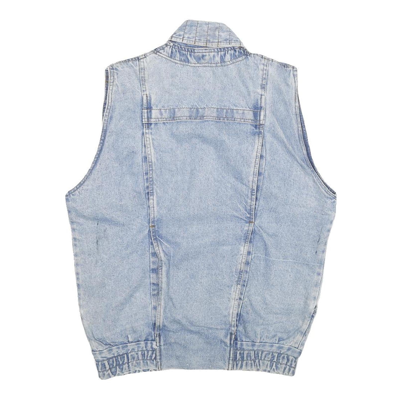 JOVANNI Mens Blue Denim Button Jacket S Cotton Casual Vintage Style