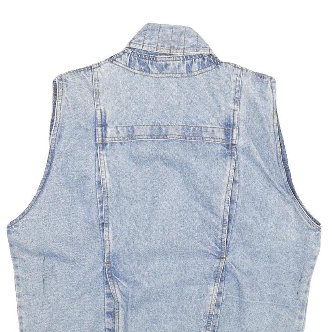 JOVANNI Mens Blue Denim Button Jacket S Cotton Casual Vintage Style