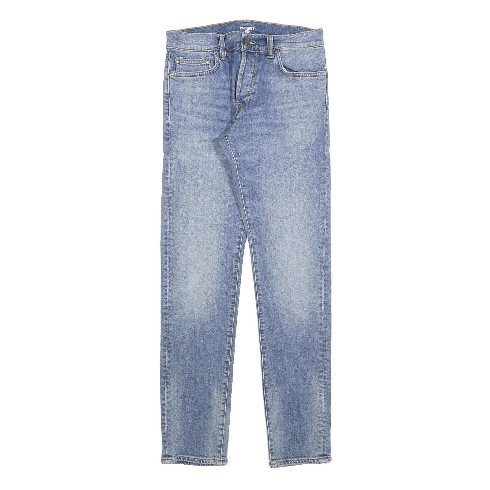 CARHARTT Mens Slim Jeans Blue Denim W28 L32 Zip Cotton Blend Casual Fashion